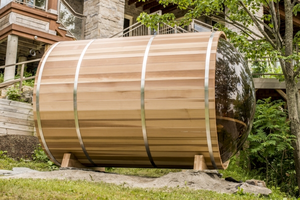84" x 8' Panoramic View Barrel Sauna - Image 4