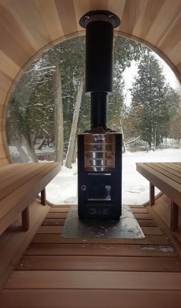 84" x 8' Panoramic View Barrel Sauna - Image 9
