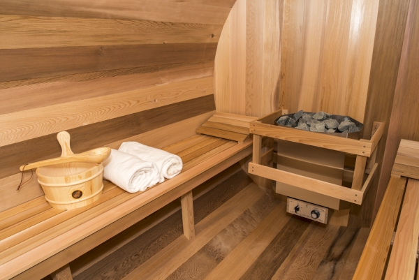 Clear Red Cedar Barrel Sauna 6x8 - Image 5