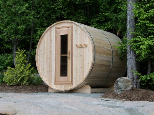 Knotty Red Cedar Barrel Sauna 7x6 - Image 8